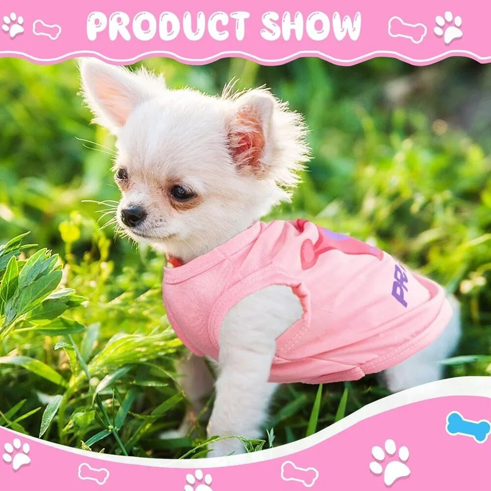 Comfortable and Stylish XX-Small Dog Outfits - 4-Piece Summer Collection